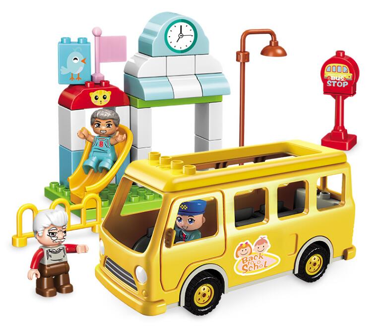 [E-5102] Toot Toot School Bus - Big bricks for Preschoolers