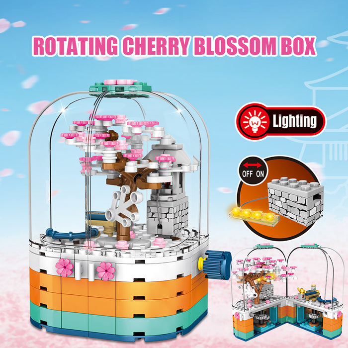 [S-601077] Cherry Blossom Series - Transparent Light Rotating Box
