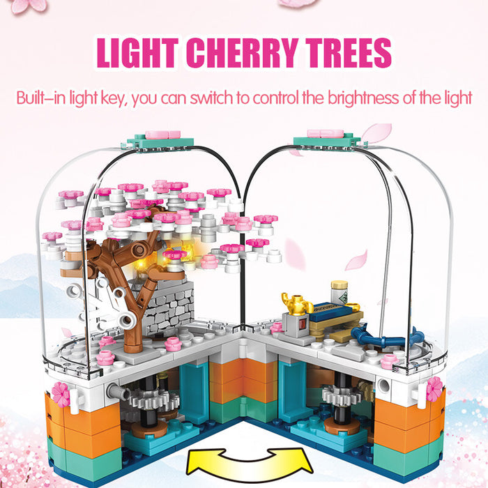 [S-601077] Cherry Blossom Series - Transparent Light Rotating Box