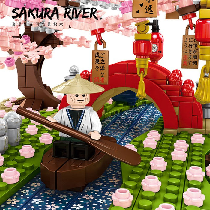 [S-601147] Japanese Street View: Sakura River