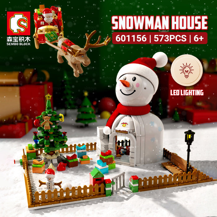 [S-601156] Christmas Snowman House Gift Shop With Lights