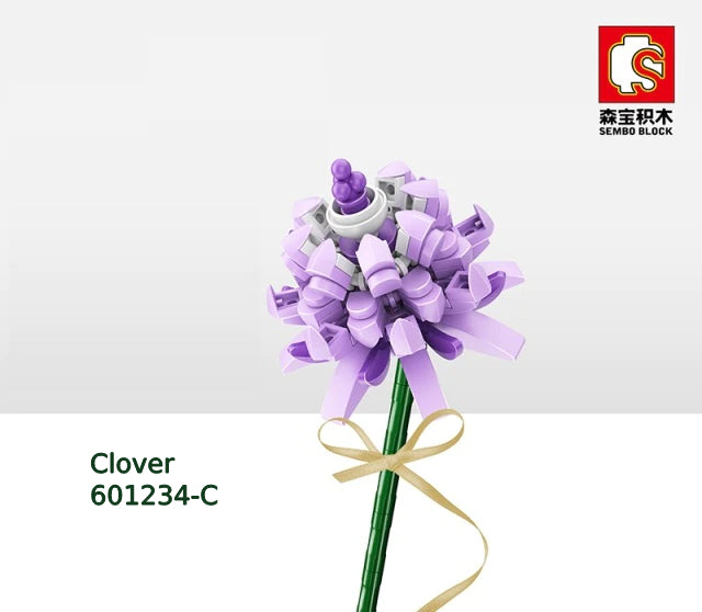 [S-601234] Clover  (White, pink, purple)