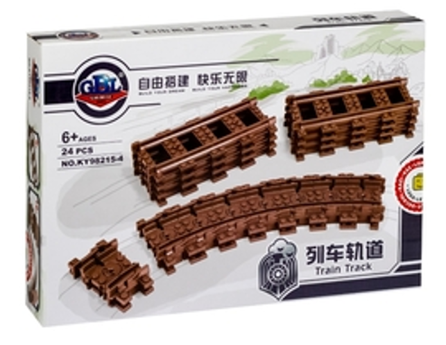 [KY98215-4] Flexible and Straight Tracks (24pcs - Brown)