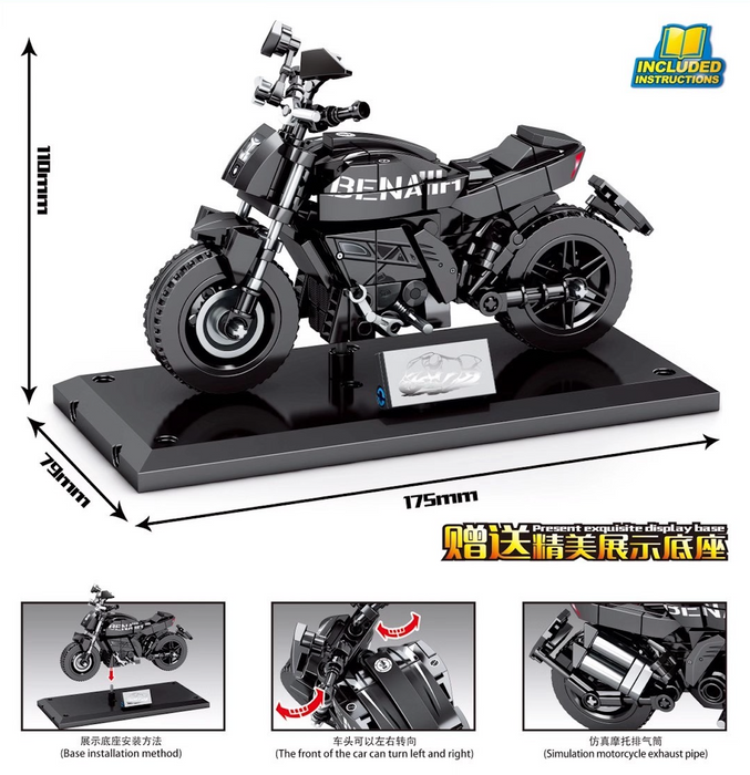 [S-701129] Benaiih Black Motorbike